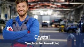  Presentation with cheerful - Amazing slide deck having cheerful serviceman in a car backdrop and a ocean colored foreground