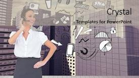  Presentation with call center agent reporting - Cool new PPT layouts with modern gym interior with equipment row of training exercise bikes detail backlight healthy lifestyle concept backdrop and a dark gray colored foreground