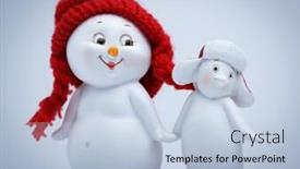  Presentation with snowman - PPT layouts having cheerful-snowman-and-penguin-dancing background and a light blue colored foreground
