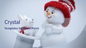  Presentation with snowman - Slides enhanced with cheerful snowman and rabbit shows background and a sky blue colored foreground
