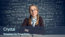  Presentation with open book - Slide deck having cheerful student siting front open background and a ocean colored foreground