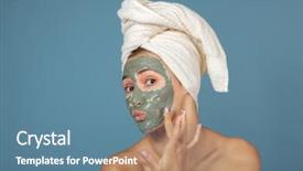  Presentation with teen girl - Theme enhanced with cheerful teen girl applying facial background and a teal colored foreground