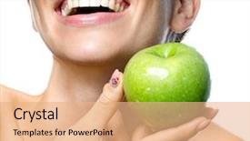  Presentation with green beauty - Colorful slide deck enhanced with cheerful teeth neck hand healty backdrop and a coral colored foreground