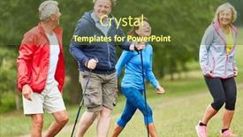  Presentation with seniors - Amazing presentation design having cheerful-vital-group-of-seniors backdrop and a tawny brown colored foreground