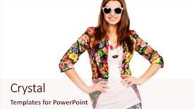  Presentation with summer - Cool new theme with cheerful woman in summer clothes backdrop and a lemonade colored foreground