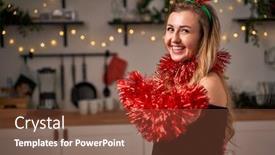  Presentation with kidney and heart - PPT theme consisting of cheerful-woman-with-heart-made background and a tawny brown colored foreground