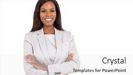  Presentation with cheerful - PPT theme having cheerful young african businesswoman looking background and a  colored foreground