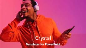  Presentation with african music - Theme having cheerful-young-african-man-listening background and a crimson colored foreground