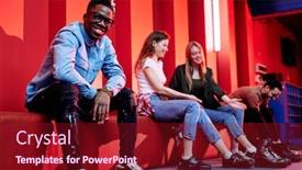  Presentation with cheerful - Amazing PPT theme having cheerful-young-african-man backdrop and a tawny brown colored foreground