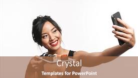  Presentation with asian chopsticks - Amazing PPT layouts having cheerful young asian woman eating sushi with chopsticks isolated over white background taking a selfie backdrop and a coral colored foreground