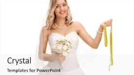  Presentation with wedding white - Presentation theme enhanced with a white wedding dress background and a sky blue colored foreground