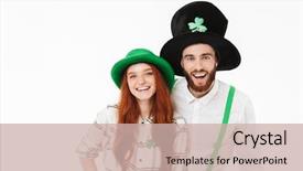  Presentation with cheerful - Slide set with celebrating st patrick 's day background and a soft green colored foreground