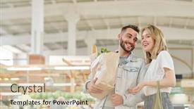  Presentation with cheerful - Presentation design having cheerful-young-couple-standing background and a soft green colored foreground