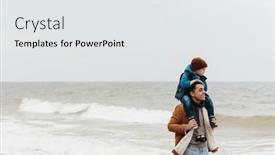  Presentation with walking together - Presentation theme enhanced with cheerful-young-father-carrying background and a white colored foreground