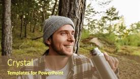  Presentation with hot tea - Presentation design featuring cheerful-young-handsome-man-wearing background and a tawny brown colored foreground