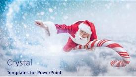  Presentation with cane - Amazing PPT theme having cheerful-young-man-dressed backdrop and a sky blue colored foreground