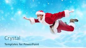  Presentation with super man - Slide set consisting of cheerful-young-man-dressed background and a cool aqua colored foreground