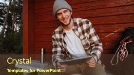  Presentation with man sitting bench - 