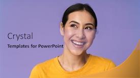  Presentation with cheerful - PPT theme consisting of cheerful-young-pretty-sportswoman-standing background and a light blue colored foreground