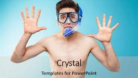  Presentation with swim - Audience pleasing presentation consisting of cheerful young shirtless man backdrop and a lemonade colored foreground