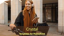  Presentation with wireless - PPT theme enhanced with cheerful-young-woman-in-casual background and a tawny brown colored foreground