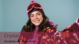  Presentation with snowboard - Colorful slide deck enhanced with cheerful-young-woman-wearing-snowboard backdrop and a violet colored foreground