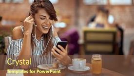  Presentation with alone - Slide deck featuring cheerful-young-woman background and a tawny brown colored foreground