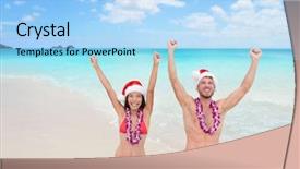  Presentation with hawaii - PPT layouts featuring cheering arms up on hawaii background and a  colored foreground