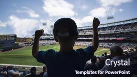  Presentation with baseball - Slide deck consisting of cheering at a baseball background and a wine colored foreground