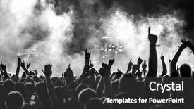  Presentation with concert - Audience pleasing PPT layouts consisting of cheering crowd at a rock backdrop and a dark gray colored foreground