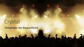  Presentation with concert - Presentation enhanced with cheering-crowd-at-concert-musicians background and a yellow colored foreground