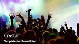  Presentation with concert - Slides enhanced with cheering crowd at concert background and a black colored foreground