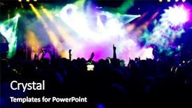  Presentation with stage lights - Amazing theme having cheering crowd at concert backdrop and a black colored foreground
