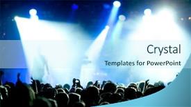  Presentation with concert - Presentation design consisting of cheering crowd at concert background and a cool aqua colored foreground