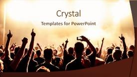  Presentation with concert - Slide set featuring cheering crowd at rock concert background and a cream colored foreground