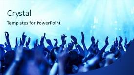  Presentation with crowd - Slides enhanced with cheering crowd at rock concert background and a cool aqua colored foreground
