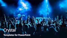  Presentation with crowd - Slides consisting of cheering crowd at rock concert background and a navy blue colored foreground