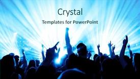  Presentation with stage lights - Audience pleasing presentation theme consisting of cheering crowd in front backdrop and a cool aqua colored foreground