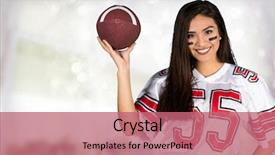  Presentation with young woman diagnosis of sti - Slide set consisting of cheering for her favorite football background and a coral colored foreground