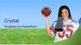  Presentation with football tailgate - PPT layouts enhanced with cheering for her favorite football background and a light blue colored foreground