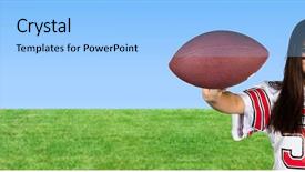  Presentation with tailgate - Beautiful PPT layouts featuring cheering for her favorite football backdrop and a light blue colored foreground