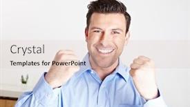  Presentation with joy - Slide deck featuring cheering-manager-in-the-office background and a lemonade colored foreground