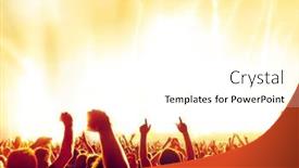  Presentation with concert - Presentation theme with cheering-people-at-rock-concert background and a cream colored foreground