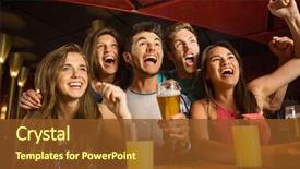  Presentation with beer - Amazing slides having cheering together in a bar backdrop and a tawny brown colored foreground