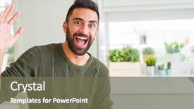  Presentation with winning - Presentation theme with cheering with excitement expression smilling background and a violet colored foreground