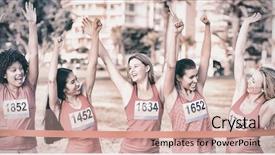  Presentation with breast cancer free - Presentation theme having cheering women supporting breast cancer background and a  colored foreground