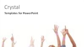  Presentation with outdoor festival - Presentation design consisting of cheering young friends in audience behind barrier at outdoor festival enjoying music background and a white colored foreground