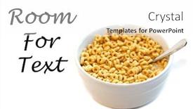  Presentation with breakfast cereal - Audience pleasing presentation theme consisting of cheerios-cereal-in-a-bowl backdrop and a white colored foreground