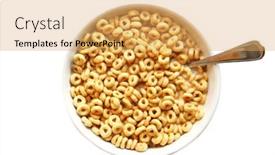  Presentation with breakfast cereal - Cool new presentation design with cheerios-cereal-in-a-bowl backdrop and a yellow colored foreground