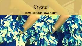  Presentation with green pom pom - PPT layouts having cheerleaders in uniform holding pom background and a yellow colored foreground